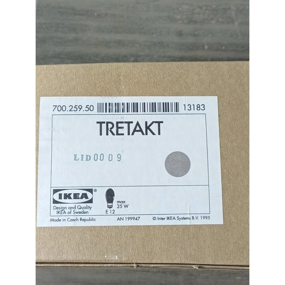 Ikea Tretakt Gray LID0009 Pendant Hanging Glass Light Lamp